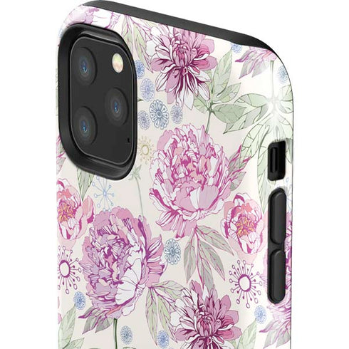 Peony Spring Floral iPhone 11 Pro Max Impact Case