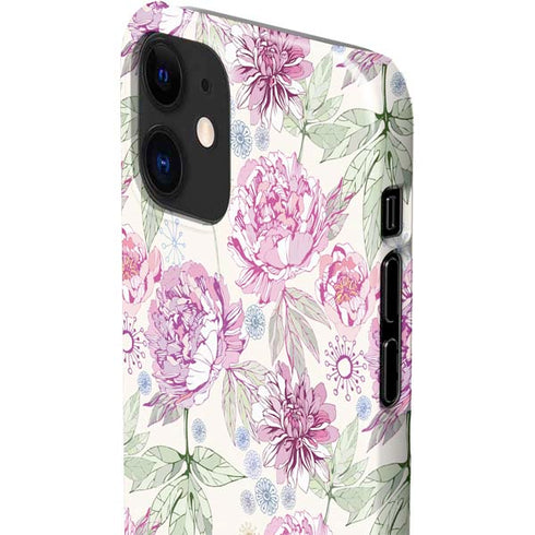 Peony Spring Floral iPhone 12 Mini Lite Case