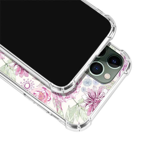 Peony Spring Floral iPhone 12 Pro Clear Case