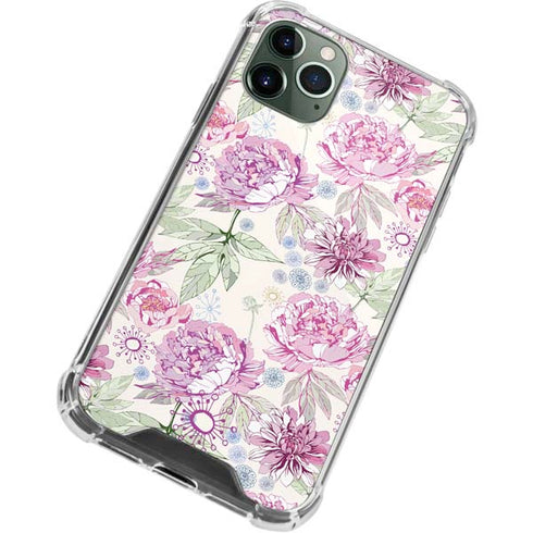 Peony Spring Floral iPhone 12 Pro Max Clear Case