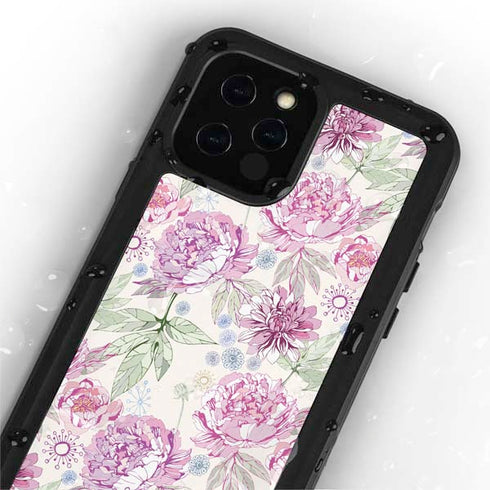Peony Spring Floral iPhone 12 Pro Waterproof Case