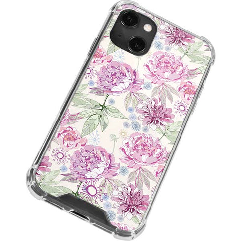 Peony Spring Floral iPhone 13 Mini Clear Case