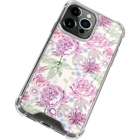 Peony Spring Floral iPhone 13 Pro Clear Case