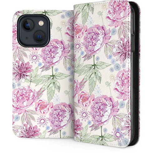 Peony Spring Floral iPhone 14 Folio Case