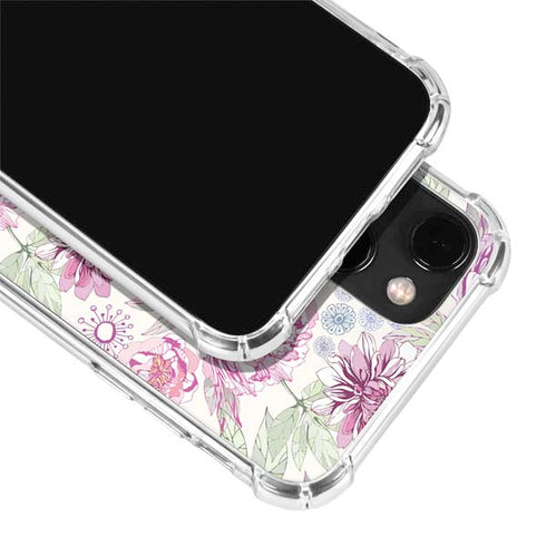 Peony Spring Floral iPhone 14 Plus Clear Case