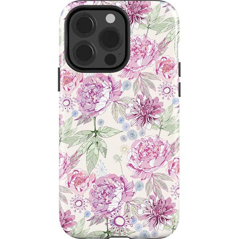 Peony Spring Floral iPhone 14 Pro Impact Case