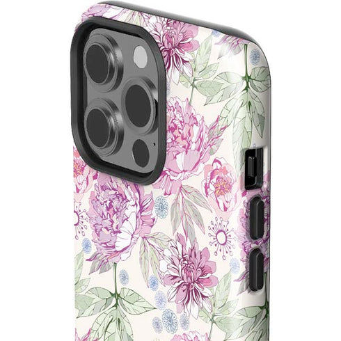 Peony Spring Floral iPhone 14 Pro Impact Case