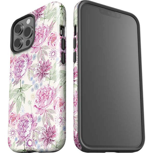 Peony Spring Floral iPhone 14 Pro Max Impact Case