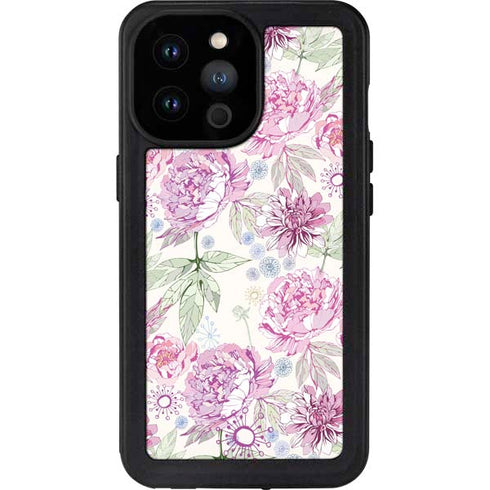 Peony Spring Floral iPhone 14 Pro Max Waterproof Case