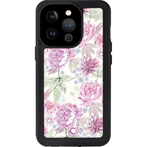 Peony Spring Floral iPhone 14 Pro Waterproof Case