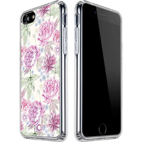 Peony Spring Floral iPhone SE (2nd & 3rd Gen) Clear Case