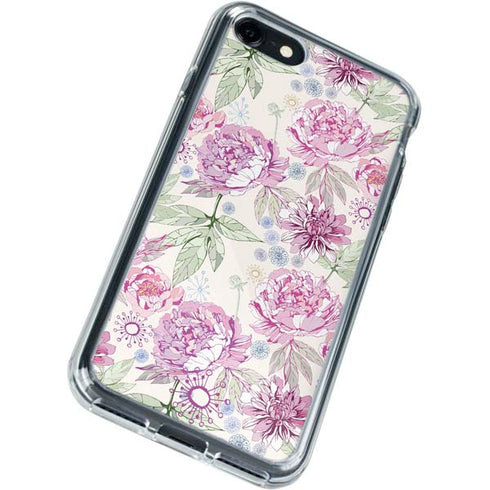 Peony Spring Floral iPhone SE (2nd & 3rd Gen) Clear Case