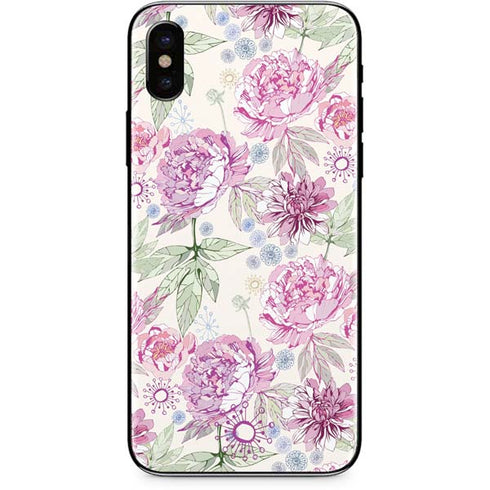 Peony Spring Floral iPhone X Skin
