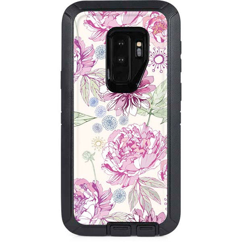 Peony Spring Floral Otterbox Defender Galaxy Skin
