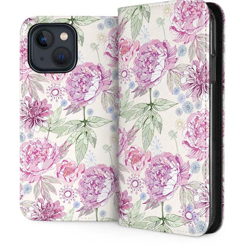 Peony iPhone 15 Plus Folio Case