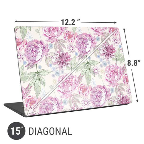 Peony Spring Floral Universal Laptop 15in (12.2 x 8.8in) Skin