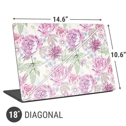 Peony Spring Floral Universal Laptop 18in (14.6 x 10.6in) Skin