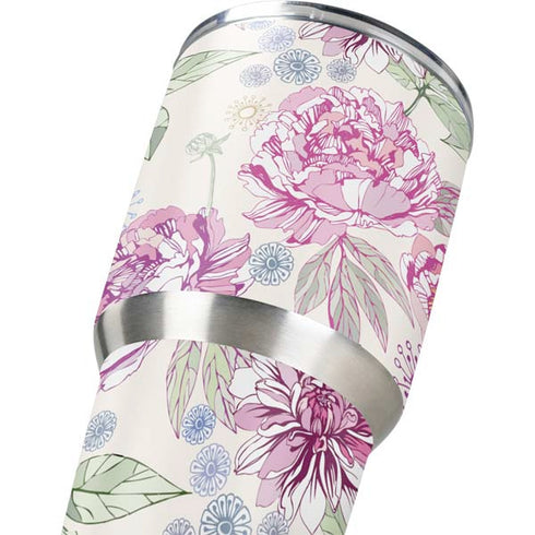 Peony Spring Floral Yeti 30oz Rambler Tumbler Skin