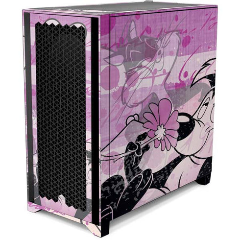 Looney Tunes Pepe Le Pew Purple Romance Corsair 4000D Tempered Glass Mid-Tower ATX Case Skin