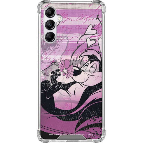 Looney Tunes Pepe Le Pew Purple Romance Galaxy A14 5G Clear Case