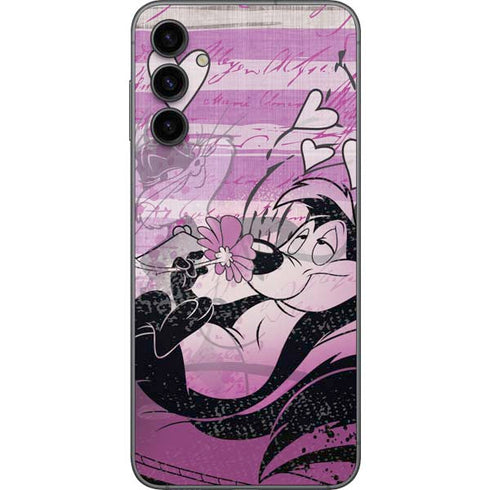 Looney Tunes Pepe Le Pew Purple Romance Galaxy A14 5G Skin