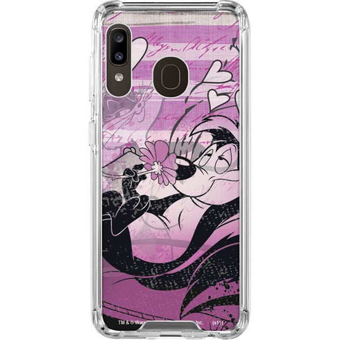 Looney Tunes Pepe Le Pew Purple Romance Galaxy A30 Clear Case