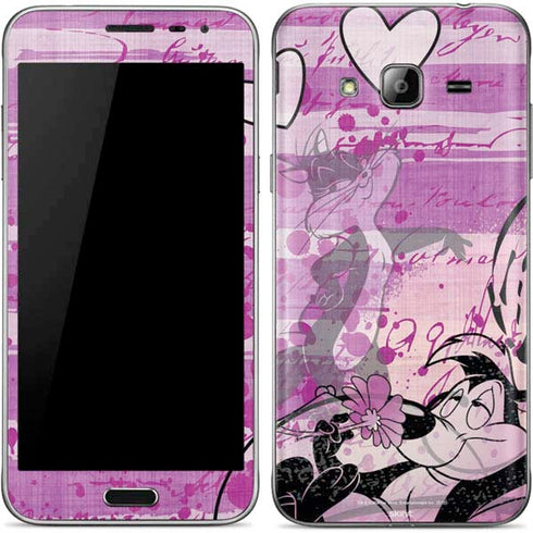 Looney Tunes Pepe Le Pew Purple Romance Galaxy J3 Skin