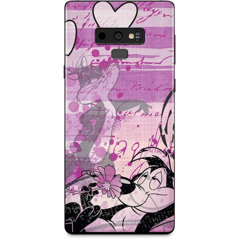 Looney Tunes Pepe Le Pew Purple Romance Galaxy Note 9 Skin