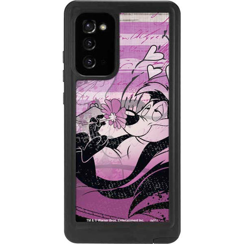 Looney Tunes Pepe Le Pew Purple Romance Galaxy Note20 5G Waterproof Case