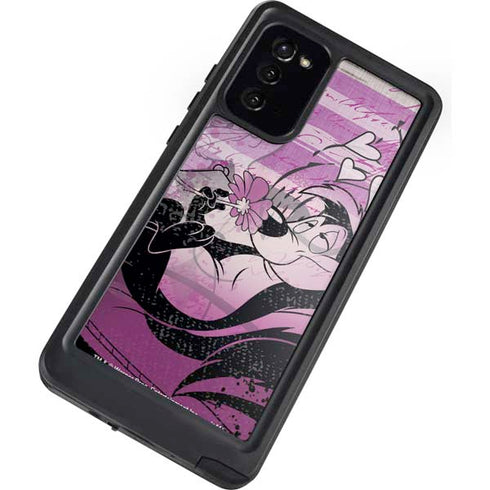 Looney Tunes Pepe Le Pew Purple Romance Galaxy Note20 5G Waterproof Case