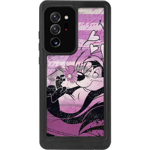 Looney Tunes Pepe Le Pew Purple Romance Galaxy Note20 Ultra 5G Waterproof Case