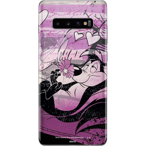 Looney Tunes Pepe Le Pew Purple Romance Galaxy S10 Plus Skin
