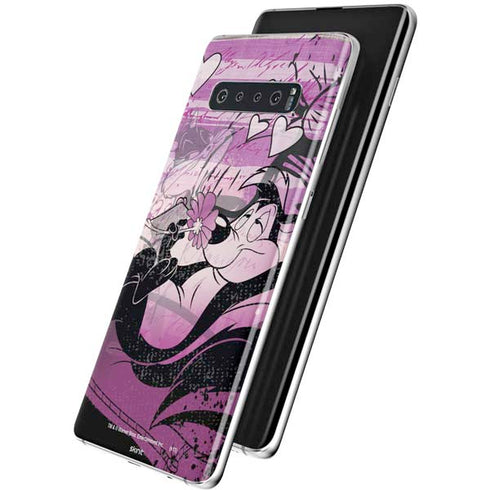 Looney Tunes Pepe Le Pew Purple Romance Galaxy S10 Plus Skin
