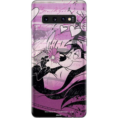 Looney Tunes Pepe Le Pew Purple Romance Galaxy S10 Skin