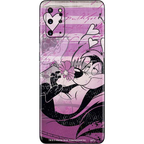 Looney Tunes Pepe Le Pew Purple Romance Galaxy S20 Plus Skin