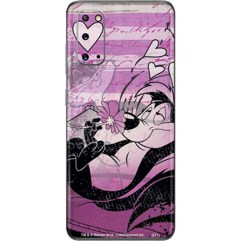 Looney Tunes Pepe Le Pew Purple Romance Galaxy S20 Skin