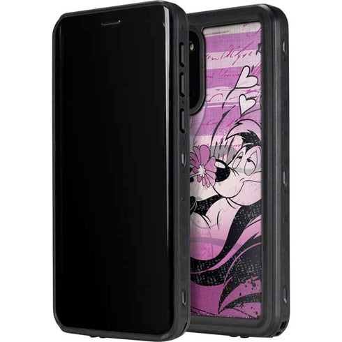 Looney Tunes Pepe Le Pew Purple Romance Galaxy S20 Waterproof Case