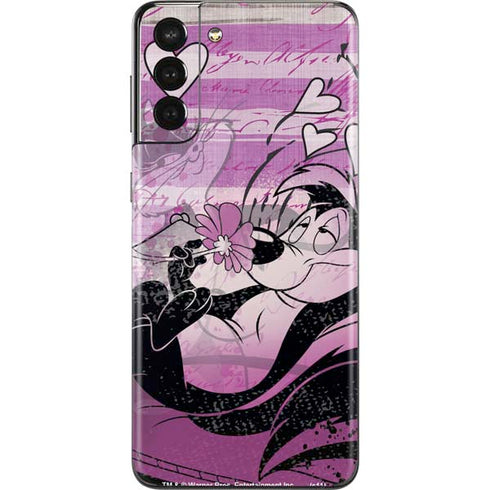 Looney Tunes Pepe Le Pew Purple Romance Galaxy S21 Plus 5G Skin