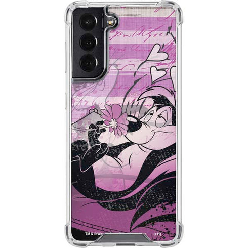 Looney Tunes Pepe Le Pew Purple Romance Galaxy S22 Clear Case