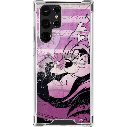 Looney Tunes Pepe Le Pew Purple Romance Galaxy S22 Ultra Clear Case