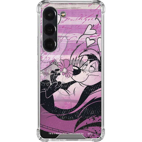 Looney Tunes Pepe Le Pew Purple Romance Galaxy S23 Clear Case