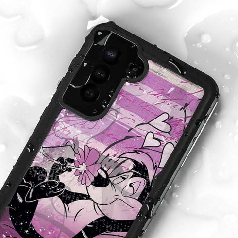 Looney Tunes Pepe Le Pew Purple Romance Galaxy S23 Plus Waterproof Case