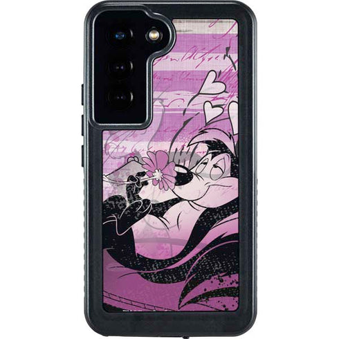 Looney Tunes Pepe Le Pew Purple Romance Galaxy S23 Waterproof Case