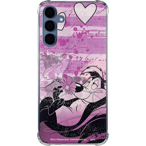Looney Tunes Pepe Le Pew Purple Romance Galaxy S24 Clear Case