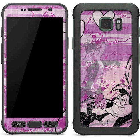 Looney Tunes Pepe Le Pew Purple Romance Galaxy S7 Active Skin