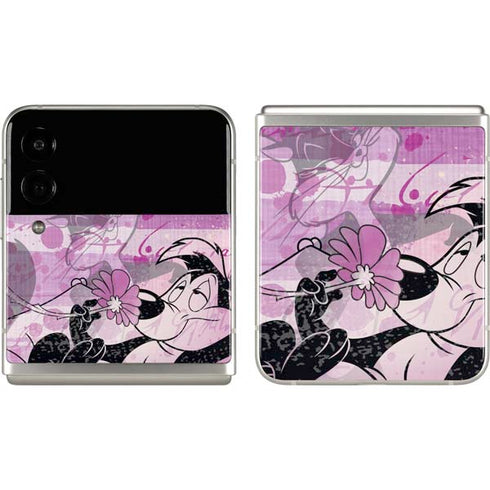 Looney Tunes Pepe Le Pew Purple Romance Galaxy Z Flip3 5G Skin