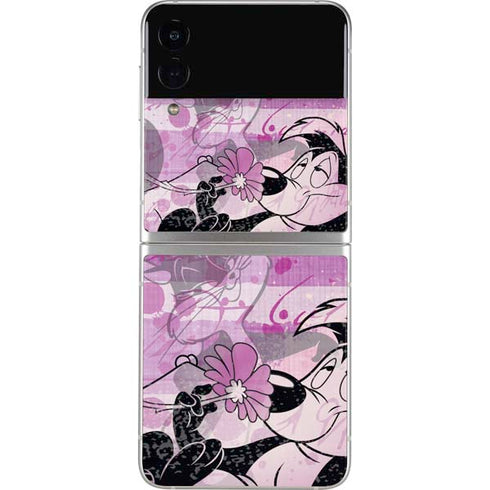 Looney Tunes Pepe Le Pew Purple Romance Galaxy Z Flip3 5G Skin