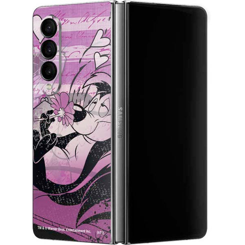 Looney Tunes Pepe Le Pew Purple Romance Galaxy Z Fold4 5G Skin