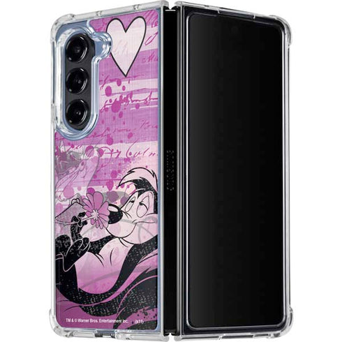 Looney Tunes Pepe Le Pew Purple Romance Galaxy Z Fold5 5G Clear Case
