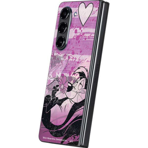 Looney Tunes Pepe Le Pew Purple Romance Galaxy Z Fold5 5G Skin